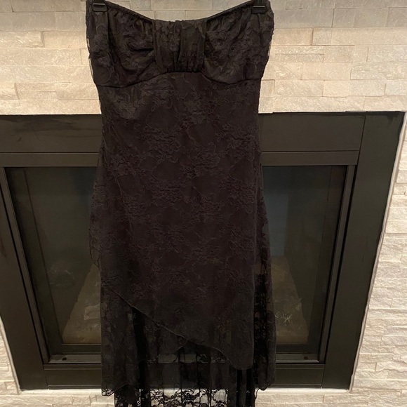 Strapless Black Lace high low dress - Picture 4 of 6